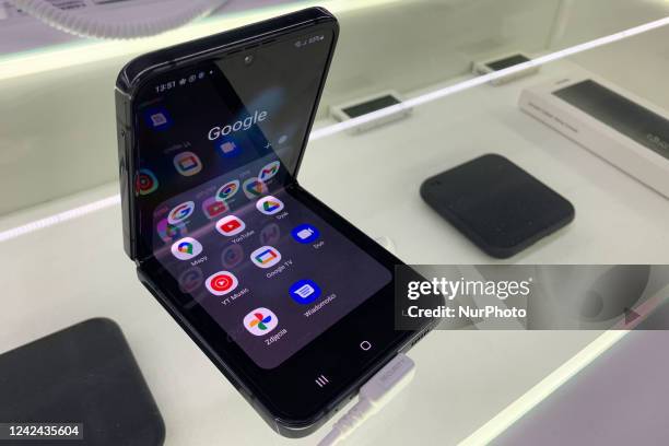 Samsung Z Flip is seen at the store in Krakow, Poland on August 11, 2022.