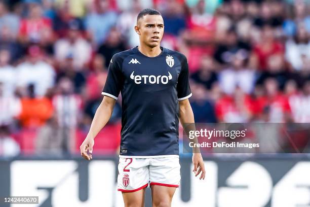 Vanderson of AS Monaco looks on during the UEFA Champions League Third Qualifying Round Second Legmatch between PSV Eindhoven and AS Monaco at...