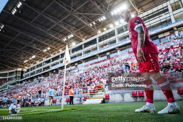 Nainggolan Radja midfielder of Antwerp FC pictured during the UEFA Europa Conference league Third Qualifying Round match between Royal Antwerp FC and...