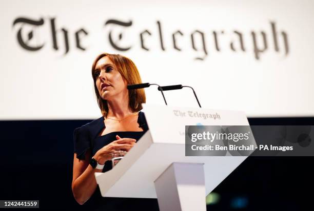 Camilla Tominey, Associate Editor of The Daily Telegraph speaks at a hustings event in Cheltenham, as part of Rishi Sunak's and Lizz Truss' campaign...