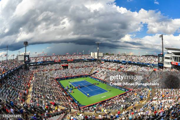Weather system moves in towards centre court during Day 6 of the National Bank Open at Stade IGA on August 11, 2022 in Montreal, Canada.