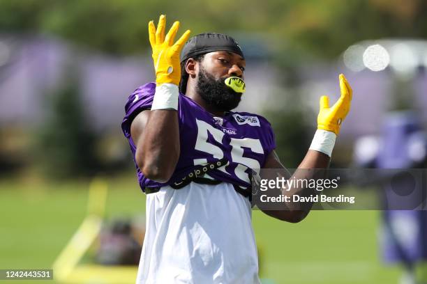 Za'Darius Smith of the Minnesota Vikings poses for a photo during training camp at TCO Performance Center on August 11, 2022 in Eagan, Minnesota.