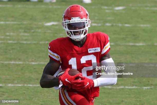 Kansas City Chiefs wide receiver Josh Gordon during training camp on August 7, 2022 at Missouri Western State University in St. Joseph, MO.