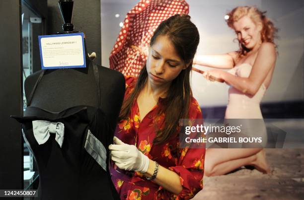 Marilyn Monroe swimsuit is on display in Beverly Hills, California on April 26, 2011. Dresses of Lady Diana and others legendary ladies will be on...