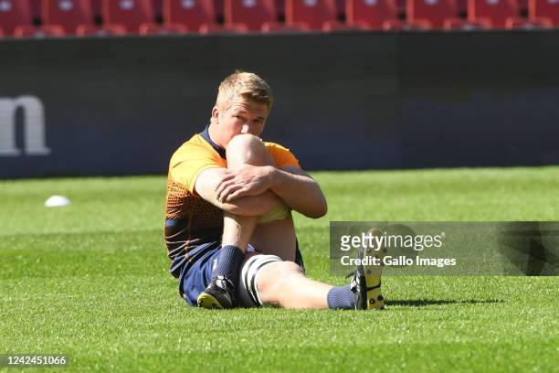 Pieter-Steph du Toit of the Springboks during the South Africa men's national rugby team captain's run at Emirates Airline Park on August 12, 2022 in...