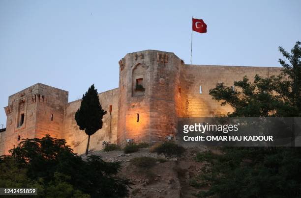 Picture shows the Gaziantep Castle at the historical district of the southeastern Turkish city of Gaziantep, where many Syrian refugees reside, on...