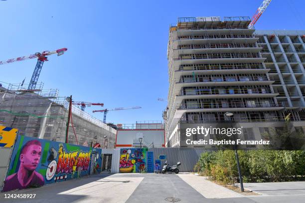 Illustration picture of the construction of the Olympic Village for the Paris 2024 Olympic and Paralympic Games on August 12, 2022 in Saint-Denis,...