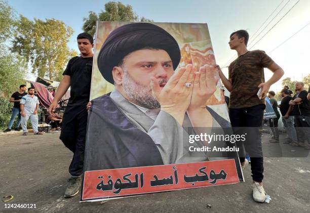 Supporters of Iraqi Shiite cleric Muqtada Sadr continue to protest on the 14th day against the nomination of a rival Shiite faction for the position...