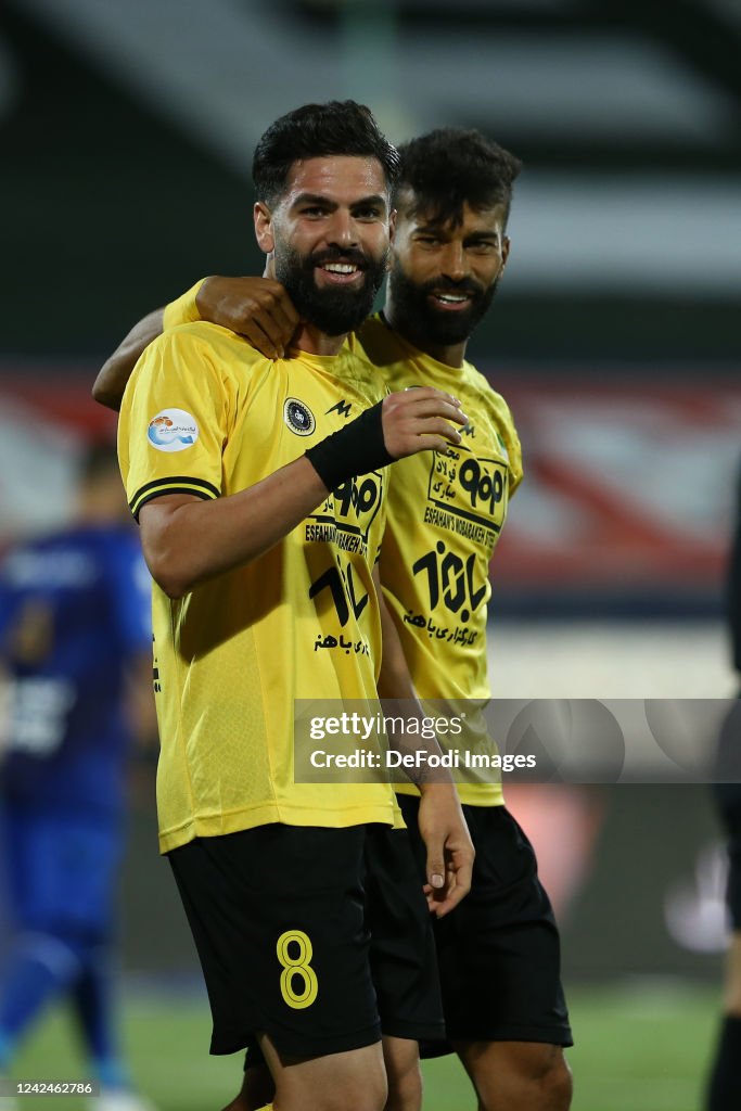 Yasin Salmani of Sepahan FC celebrates after scoring his teams
