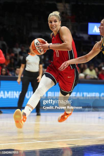 Elena Delle Donne of the Washington Mystics drives to the basket during the game against the Indiana Fever on August 12, 2022 at the Gainbridge...