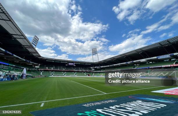 August 2022, Bremen: Soccer: Bundesliga, Werder Bremen - VfB Stuttgart, Matchday 2, wohninvest Weserstadion. The wohninvest Weserstadion before the...