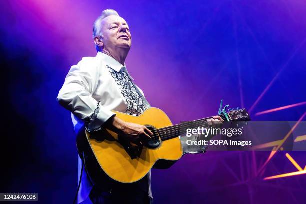 Australian guitarist Tommy Emmanuel performs live during a concert at Bambu Festival. He is known as one of the greatest acoustic guitarist of all...