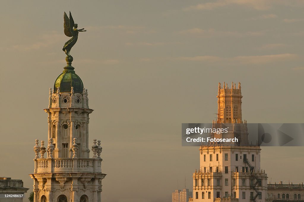 Roofs of Opera House and Dome of the Royal Theater in Havana