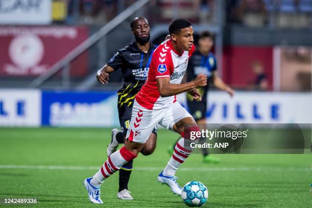 Fernando Pacheco of FC Emmen during the Dutch Eredivisie match between FC Emmen and RKC Waalwijk at De Oude Meerdijk on August 13, 2022 in Emmen,...