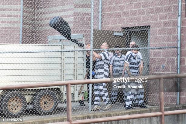 Inmates are seen at the Chautauqua County Jail where suspect Hadi Matar is held in Mayville, New York, United States on August 13, 2022. Suspect is...