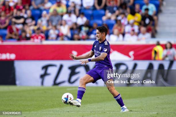 Alexandre Pato of Orlando City SC takes the ball down the pitch in the first half of the Major League Soccer match against New York Red Bulls at Red...