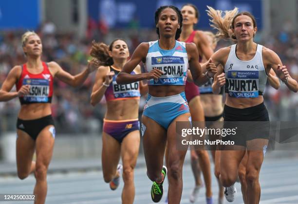 Ajee WILSON of USA wins the Women's 800m during the SILESIA Kamila Skolimowska Memorial 2022, part of the 2022 Diamond League series at Slaski...