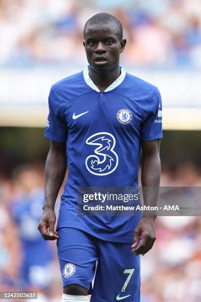 Golo Kante of Chelsea during the Premier League match between Chelsea FC and Tottenham Hotspur at Stamford Bridge on August 14, 2022 in London,...