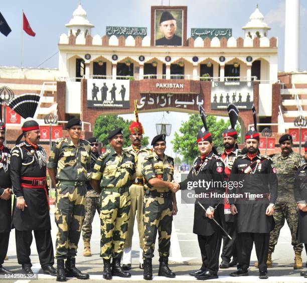 And Pakistan Rangers Exchange Sweets At Wagah Border On Pakistan ...