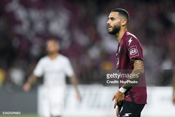 Dylan Bronn of US Salernitana 1919 looks on during the Serie A match between US Salernitana 1919 and AS Roma at Stadio Arechi, Salerno, Italy on 14...