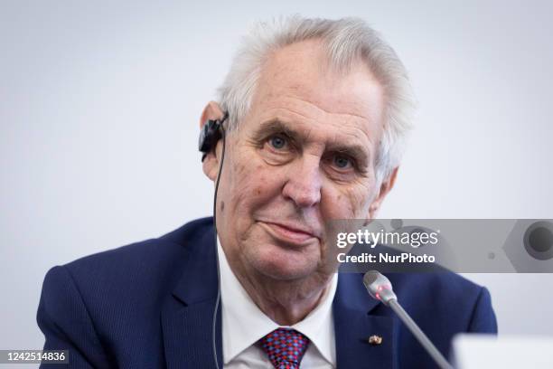 President of the Czech Republic Milos Zeman, during a press conference of the Visegrad Group in Szekszard, Hungary on October 13, 2017