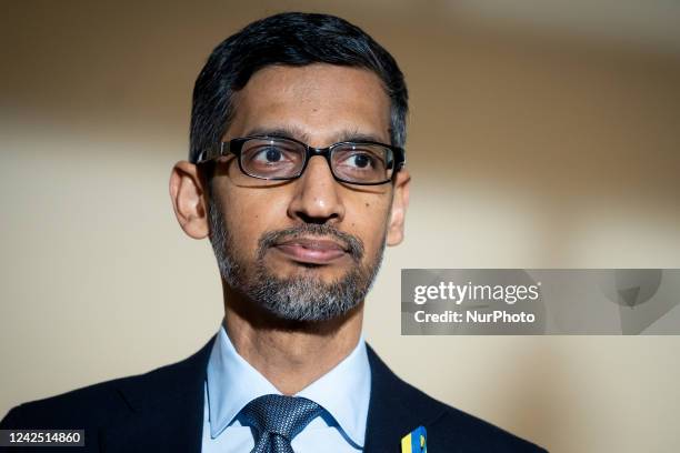 Of Alphabet and Google Sundar Pichai in Warsaw, Poland on March 29, 2022