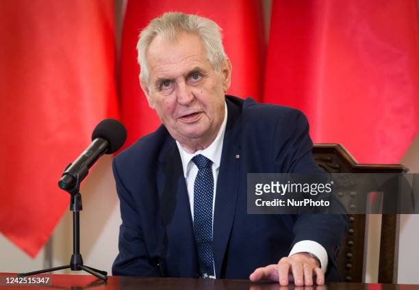 Milos Zeman in Warsaw, Poland on May 10, 2018
