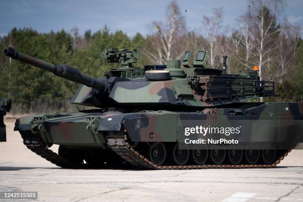 American Abrams tanks presented during the ceremony of signing the contract for the purchase of 250 Abrams tanks for the Polish Army in the 1st...