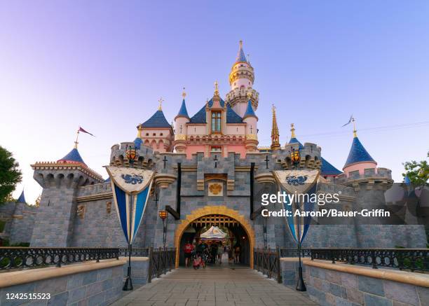General views of Sleeping Beauty Castle at Disneyland on August 14, 2022 in Anaheim, California.