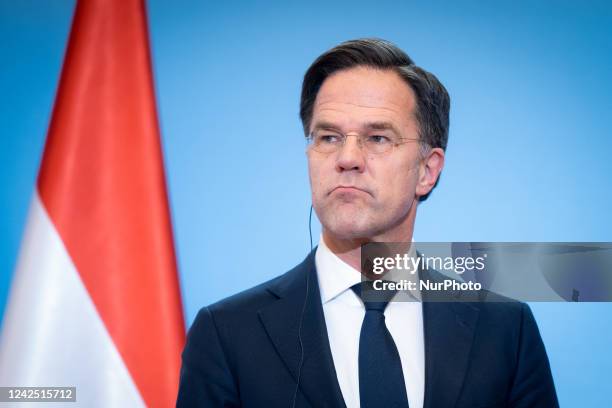 Dutch Prime Minister Mark Rutte at the Chancellery in Warsaw, Poland, on March 21, 2022