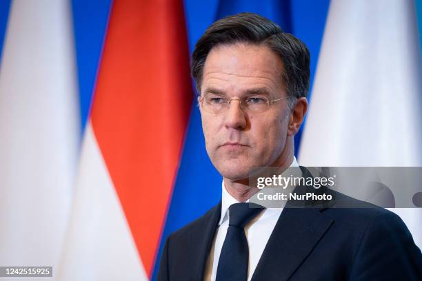 Dutch Prime Minister Mark Rutte at the Chancellery in Warsaw, Poland, on March 21, 2022