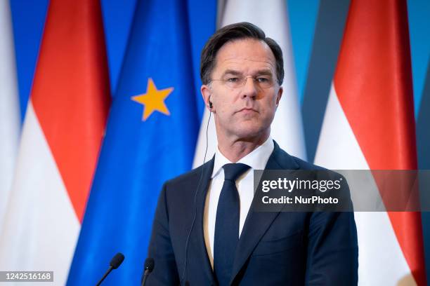 Dutch Prime Minister Mark Rutte at the Chancellery in Warsaw, Poland, on March 21, 2022