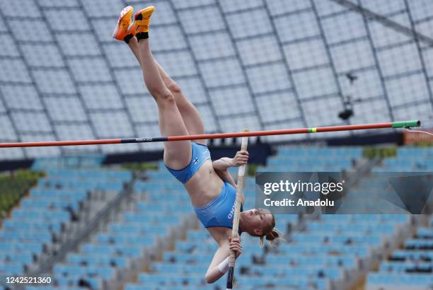 Elina Lampela of Finland competes in the women's pole vault qualifying competitions within 2022 Multi-Branch European Championship in Munich, Germany...