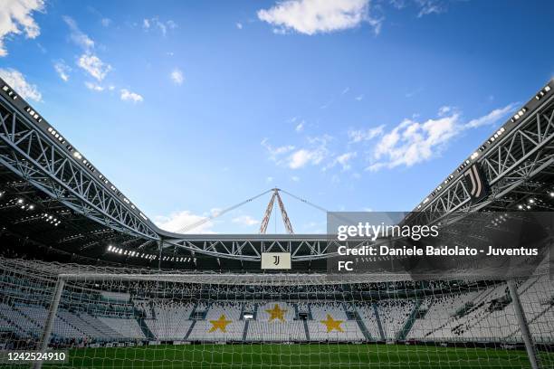 General view of Allianz Stadium during the Serie A match between Juventus and US Sassuolo at Allianz Stadium on August 15, 2022 in Turin, Italy.