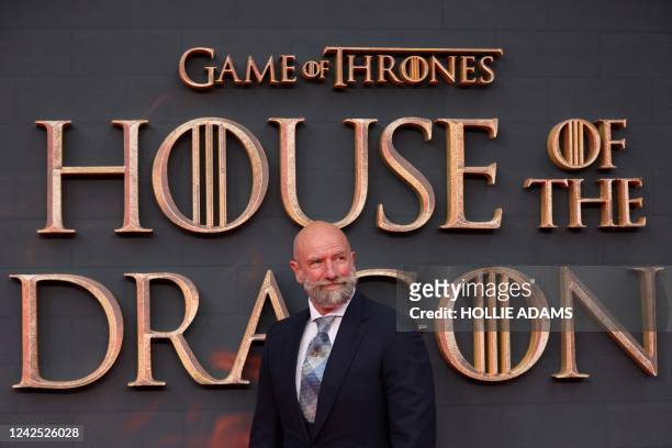 British actor Graham McTavish poses on the red carpet upon arrival to attend the HBO original drama series "House of the Dragon" premiere at...