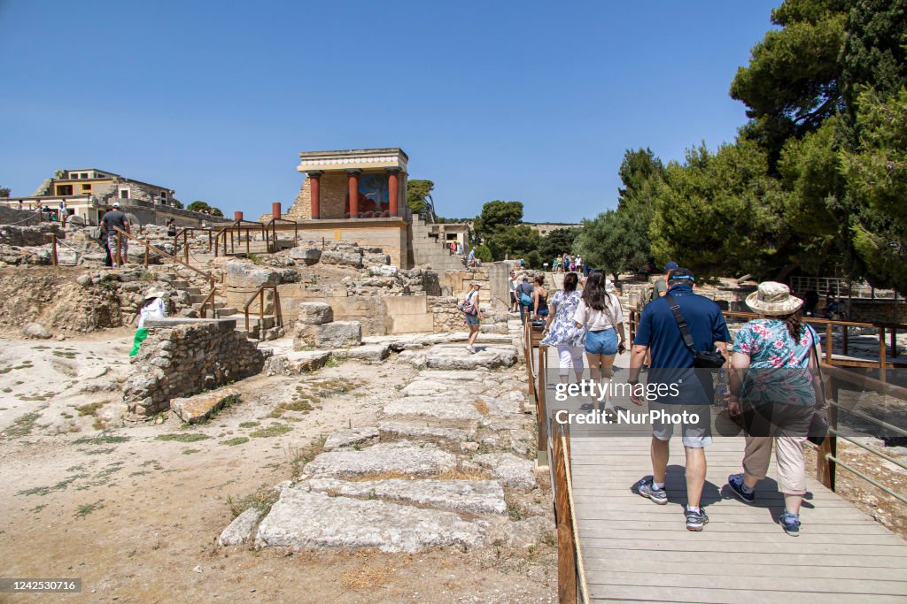 The Minoan Palace Of Ancinent Knossos In Heraklion, Greece