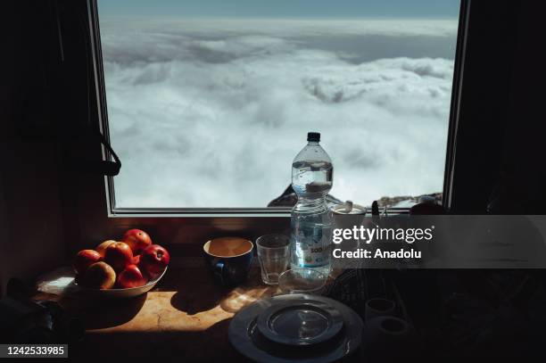 View above the clouds, taken from a kitchen window at the Lomnicky Observatory Station run by the Astronomical Institute of Slovak Academy of...