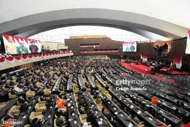 Indonesia's President Joko Widodo delivers his annual state of the nation address followed by a speech on his 2023 budget proposal at the Parliament...