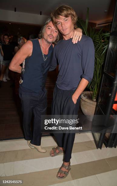 Darren Strowger and Jordan Barrett attend the TCA Ibizan Art Gala 2022 hosted by Darren Strowger and Robbie Furze in aid of Teen Cancer America and...