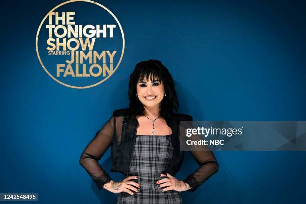 Episode 1700 -- Pictured: Musical guest Demi Lovato poses backstage on Tuesday, August 16, 2022 --