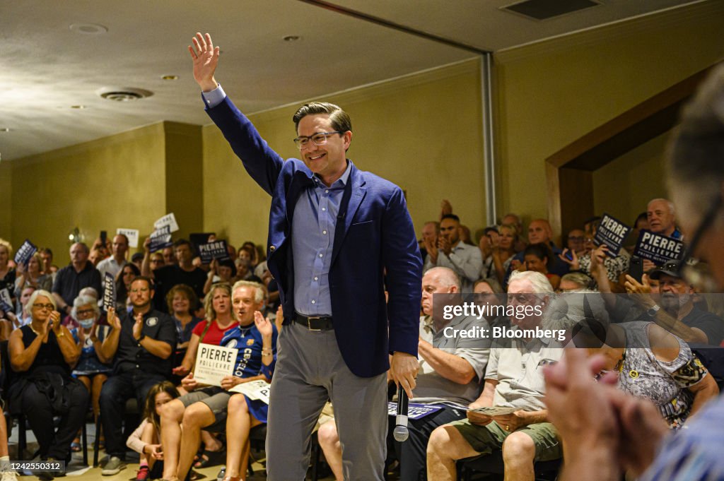 Conservative Party Rally Pierre Poilievre, Conservative Party leader candidate, speaks during ...