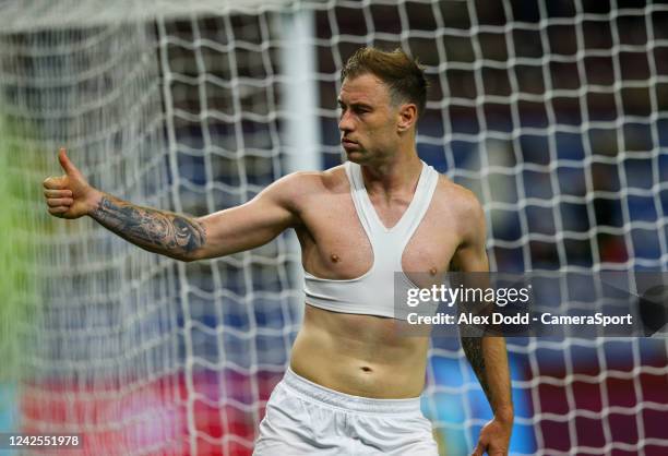 Burnley's Ashley Barnes during the Sky Bet Championship between Burnley and Hull City at Turf Moor on August 16, 2022 in Burnley, United Kingdom.