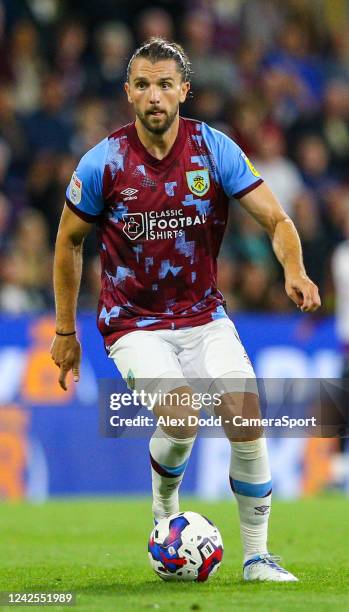 Burnley's Jay Rodriguez during the Sky Bet Championship between Burnley and Hull City at Turf Moor on August 16, 2022 in Burnley, United Kingdom.