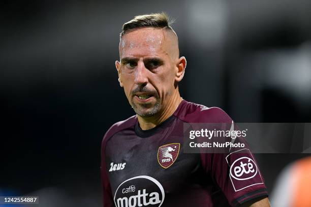 Franck Ribery of US Salernitana 1919 looks on during the Serie A match between US Salernitana 1919 and AS Roma at Stadio Arechi, Salerno, Italy on 14...