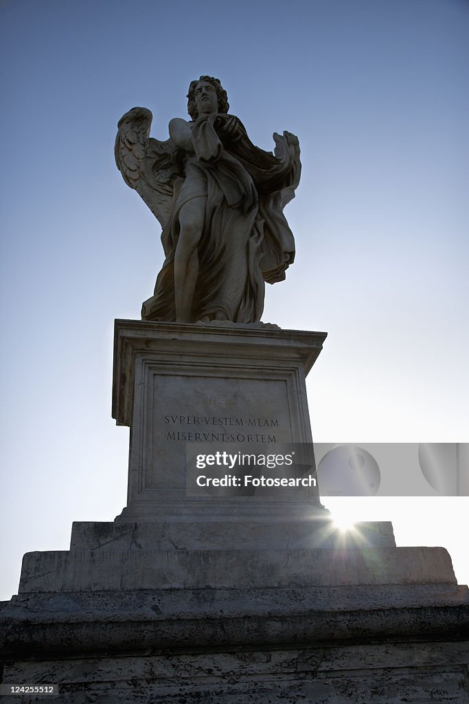 Angel sculpture from Ponte Sant'Angelo bridge in Rome, Italy.