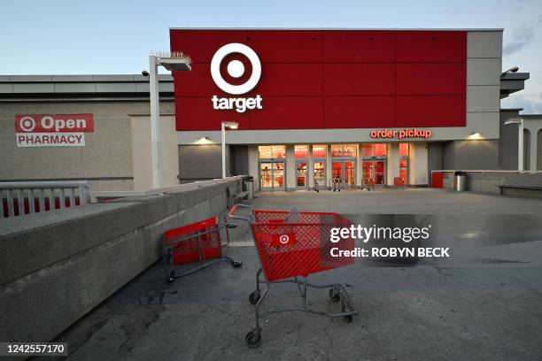 The exterior of a Target store in Los Angeles, California before the start of business on August 17, 2022. - US retail sales held steady in July as...