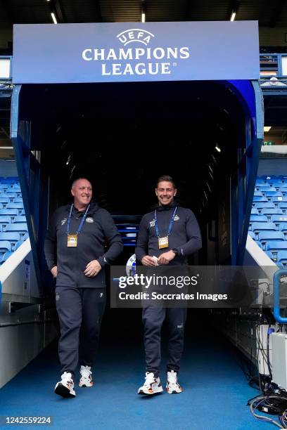 John Feskens Kevin Daems during the UEFA Champions League match between Rangers v PSV at the Ibrox Stadium on August 16, 2022 in Glasgow United...