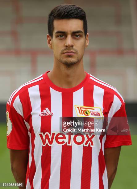 Diogo Leite poses during the team presentation of 1. FC Union Berlin at Stadion an der alten Foersterei on August 17, 2022 in Berlin, Germany.