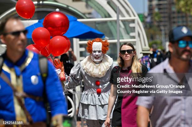 San Diego, CA Todd Schmidt, dressed as Pennywise, during the first day of Comic-Con in San Diego, CA, on July 21, 2022.