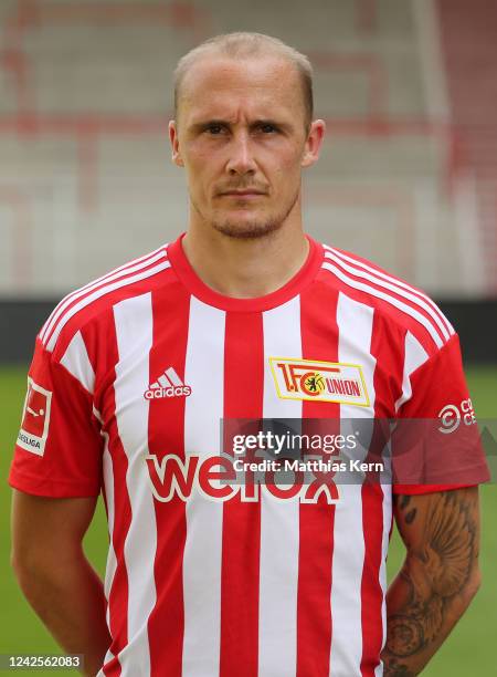 Sven Michel poses during the team presentation of 1. FC Union Berlin at Stadion an der alten Foersterei on August 17, 2022 in Berlin, Germany.